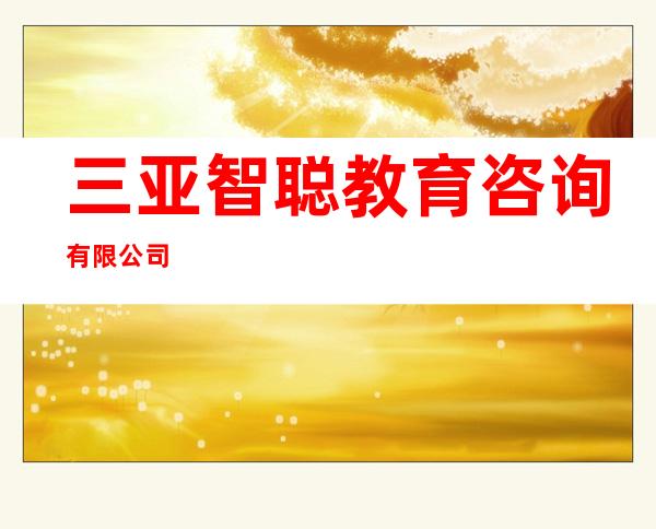 三亚智聪教育咨询有限公司