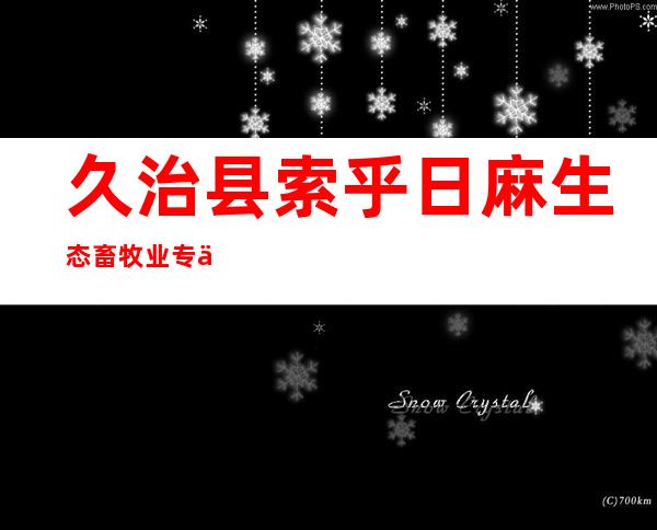久治县索乎日麻生态畜牧业专业合作社