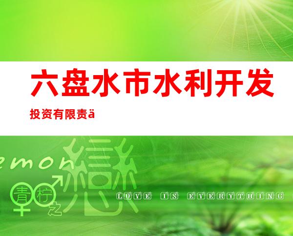 六盘水市水利开发投资有限责任公司
