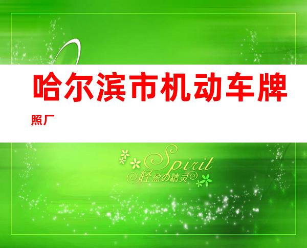 哈尔滨市机动车牌照厂