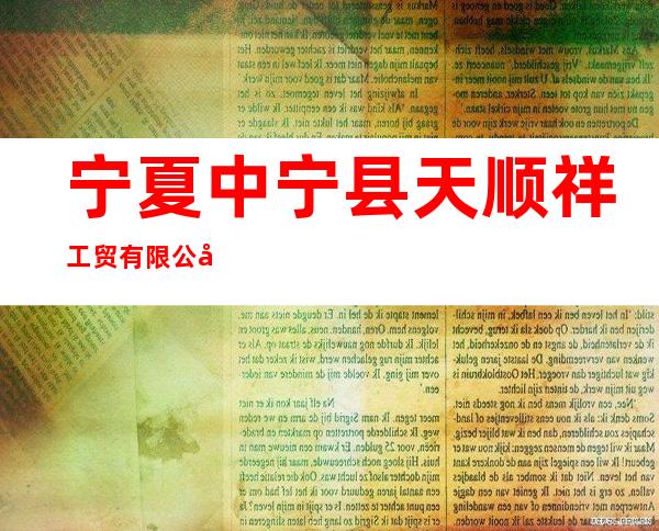宁夏中宁县天顺祥工贸有限公司