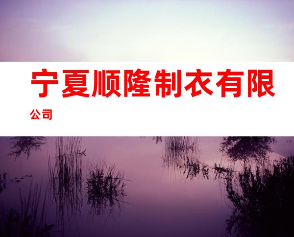 宁夏顺隆制衣有限公司