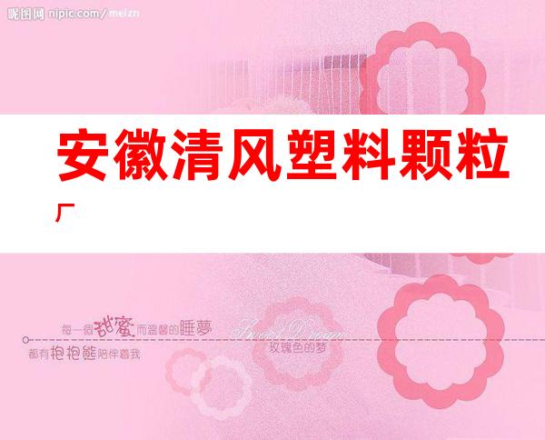 安徽清风塑料颗粒厂