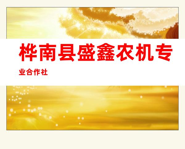 桦南县盛鑫农机专业合作社