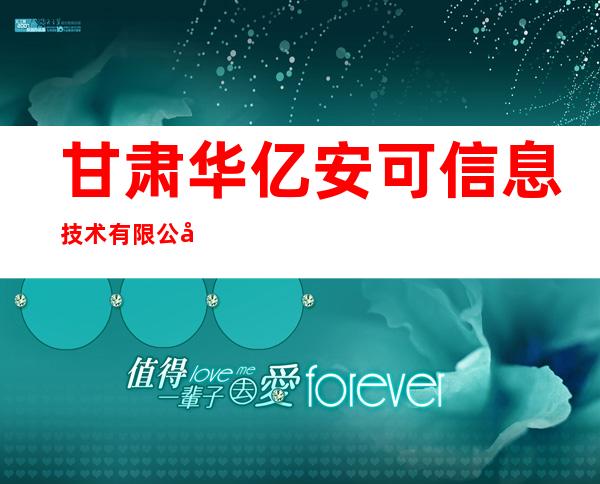 甘肃华亿安可信息技术有限公司