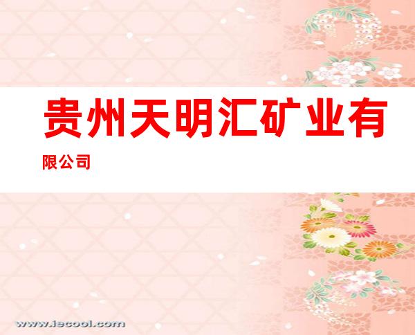 贵州天明汇矿业有限公司