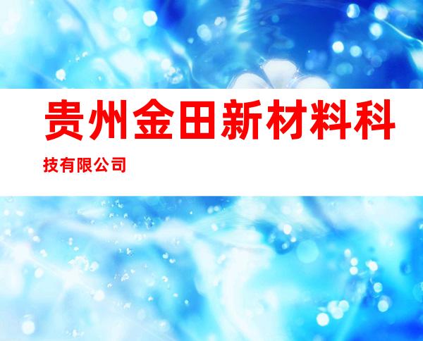 贵州金田新材料科技有限公司
