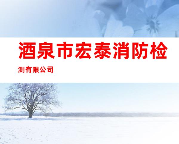 酒泉市宏泰消防检测有限公司