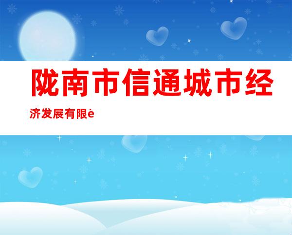 陇南市信通城市经济发展有限责任公司