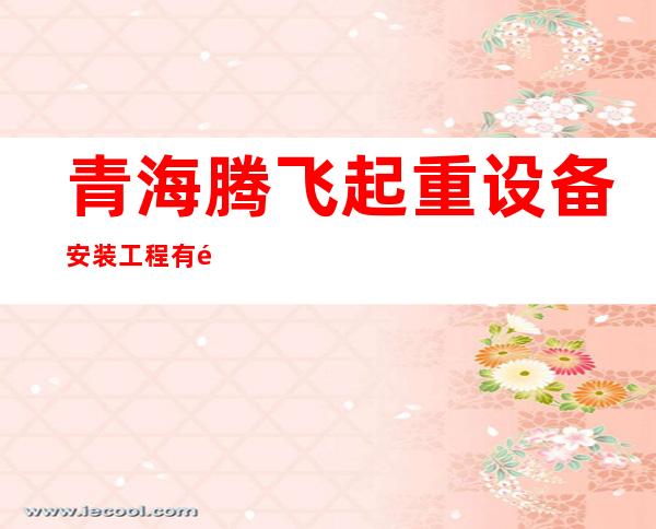 青海腾飞起重设备安装工程有限公司