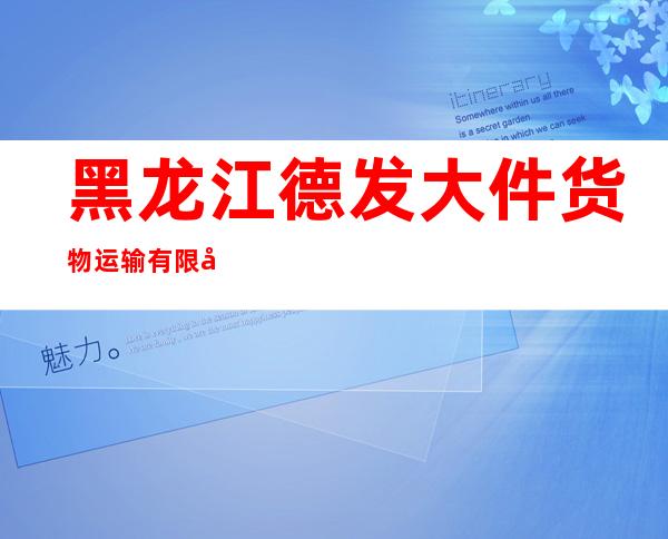 黑龙江德发大件货物运输有限公司